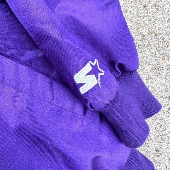 Vintage Los Angeles Lakers Starter Jacket Medium 90s Satin NBA Purple - Picture 2 of 8